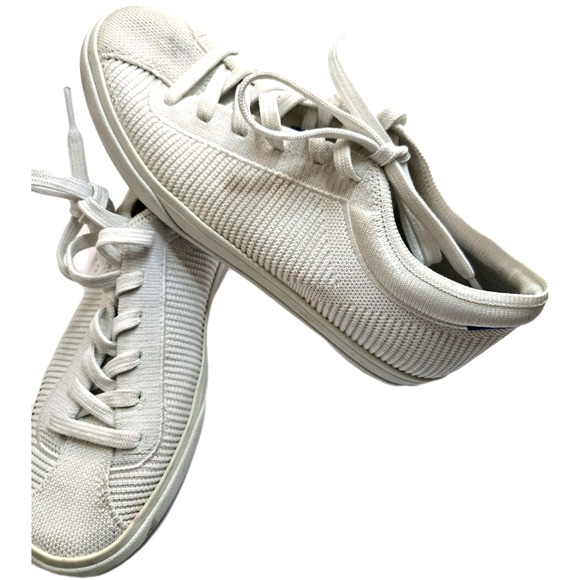 Rothy's The Lace Up Womens Size 6 White Sneakers Shoes CLEAN - Picture 1 of 9